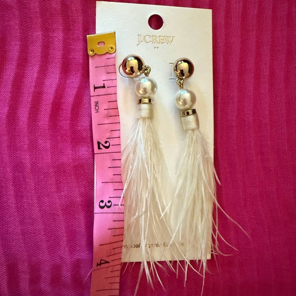 J. Crew Feather Earrings NWT - Picture 3 of 4